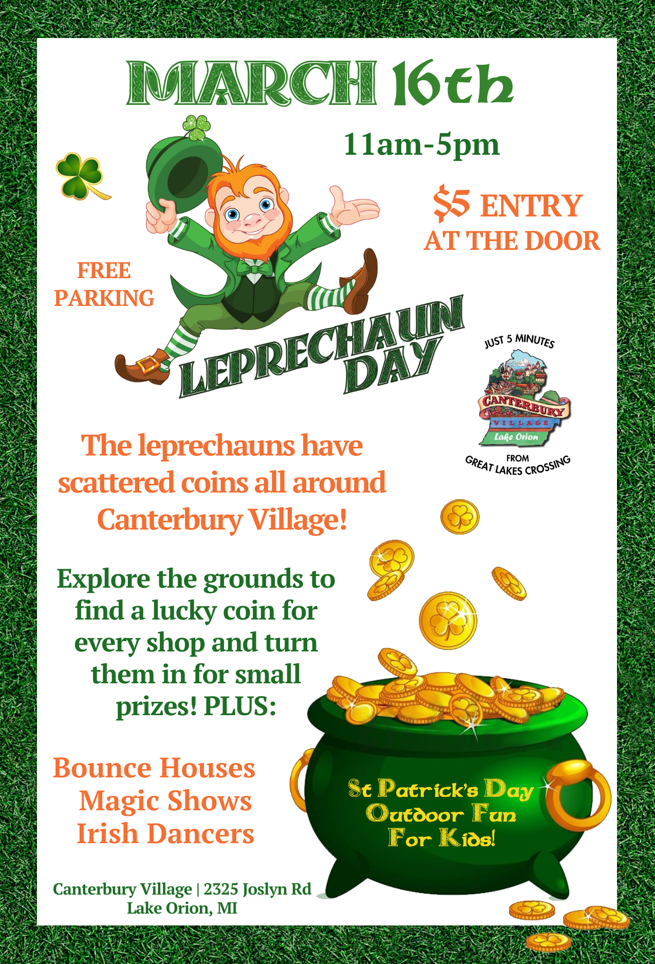 Leprechaun Day Canterbury Village Lake Orion