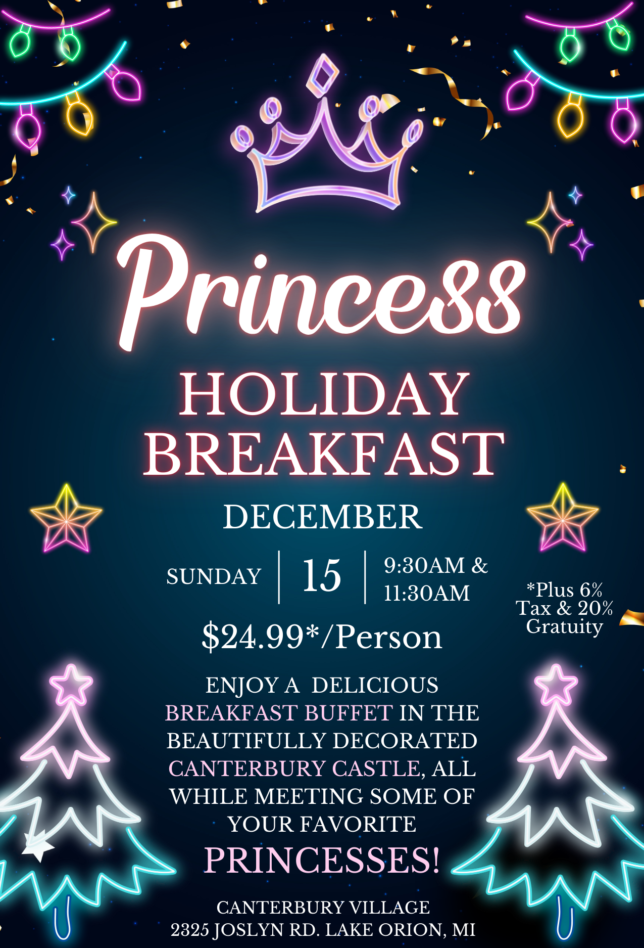 Princess Holiday Breakfast Canterbury Village Lake Orion